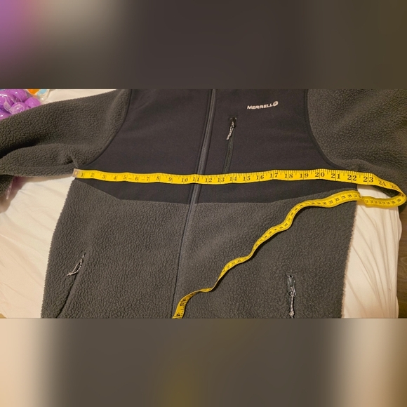 MERRELL Fleece Jacket Mens Large Full Zip Pockets Outdoors Y2K Preppy Gorpcore - Picture 8 of 10